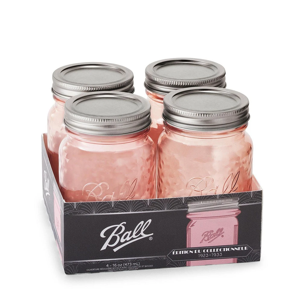 Bocaux chopine de mise en conserve Ball rose rétro à ouverture régulière