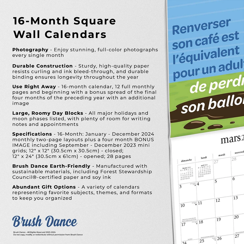 Brush Dance Avant Tout, Un Café 2024 Mur Carré 30.48x60.96 CM, 9781975470524