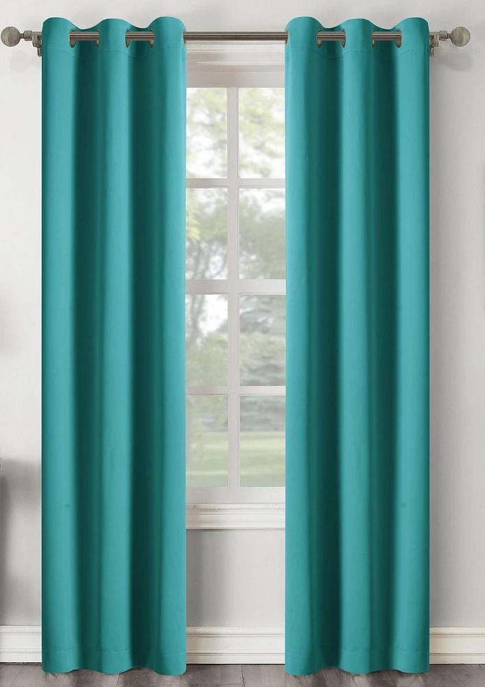 Panneau fenêtre assombrissant à œillets de couleur unie