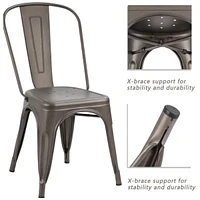 Chaise de salle à manger en métal Heavenly Collection, ENSEMBLE DE 2