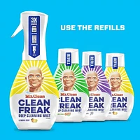 Trousse de départ de bruine nettoyante en profondeur multi-surfaces en vaporisateur M. Net Clean Freak, parfum Zeste de citron 1 unité, 473 mL