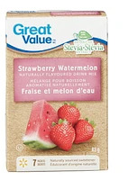 Great Value Strawberry Watermelon Naturally Flavoured Drink Mix, 63 g, 7 Packets