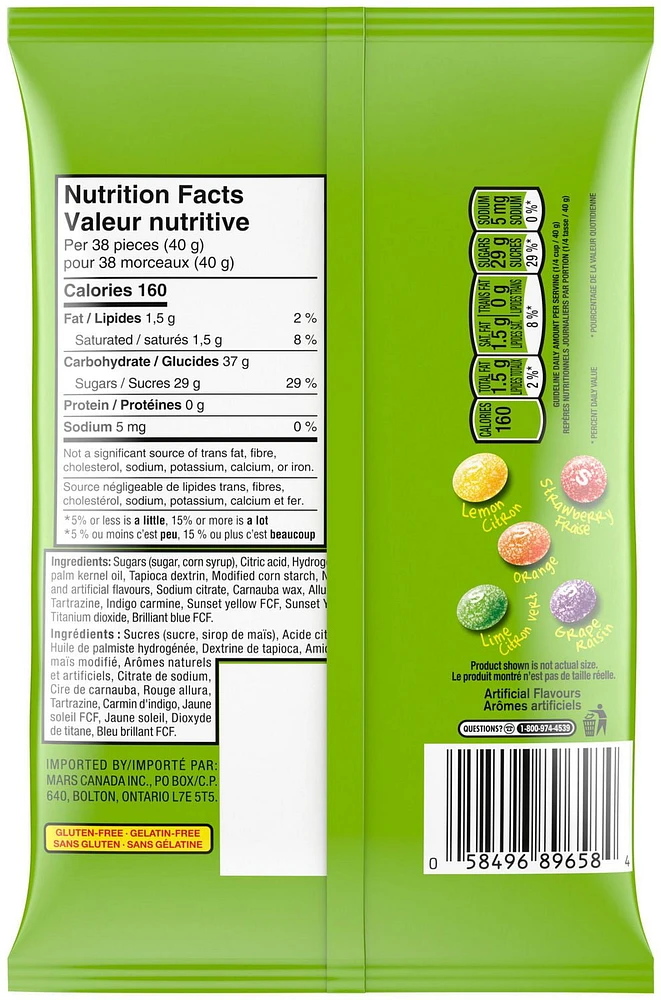 SKITTLES, Sour Chewy Candy, Bag, 151g, 1 Bag, 151 g