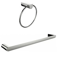 Anneau porte-serviettes chromé avec ensemble d'accessoires pour porte-serviettes à tige unique AI-13365