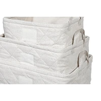 Panier De Rangement Matelassé 3Pc Nibling Avec Poignées (Beige)