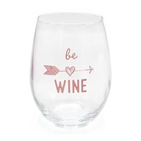 Façon de célébrer la Saint-Valentin Verre à vin dans une boîte ronde rose Be Wine