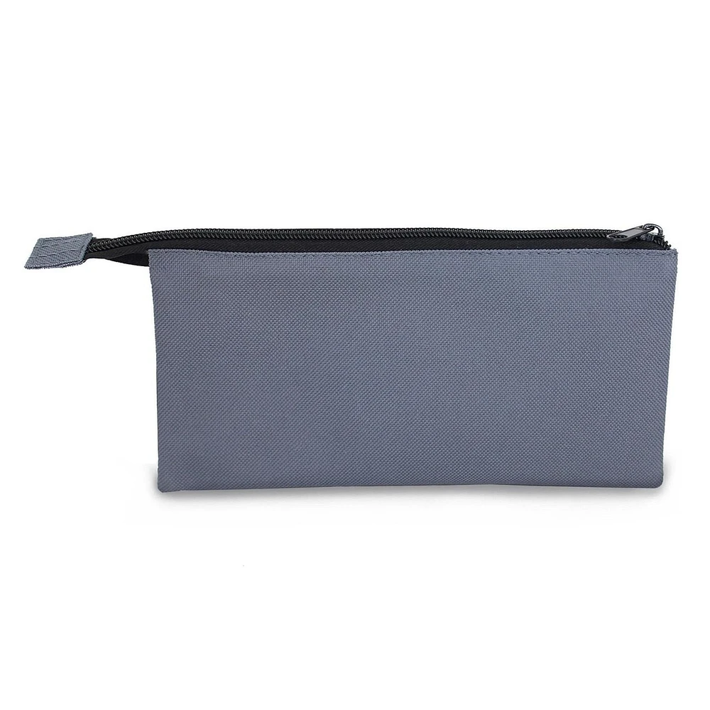 Pen+Gear 3 Pocket Pencil Pouch in Grey Polyester with Black Zip