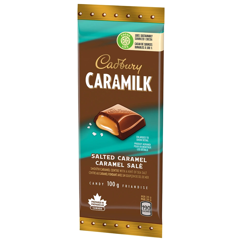 Cadbury Caramilk Salted Caramel, Chocolatey Candy Bars, 100 g