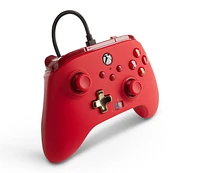 Manette câblée PowerA améliorée pour Xbox – Rouge; manette de jeu, manette de jeu vidéo câblée, manette de jeu, jeux, Xbox Series X|S Xbox Series X|S