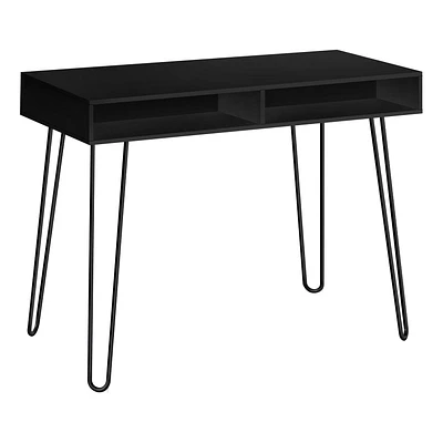 Monarch Specialties Bureau, Bureau À Domicile, Ordinateur Portable, Configuration Gauche, Droite, Tiroirs De Rangement, 40"l, Travail, Métal, Stratifié, Noir, Contemporain, Moderne