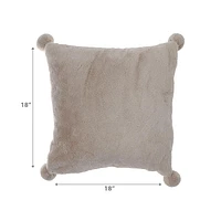 Coussin En Fausse Fourrure Avec Pompon - Lot De 2