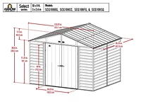 Arrow Select Steel Storage Shed, 10x8, Vert sauge