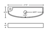 American Imaginations 17.75-in. W Wall Mount White Bathroom Vessel Sink Set For 1 Hole Left Faucet AI-34327