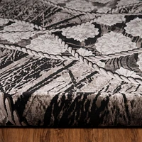 Tapis Bijou Ybor marron et noir de 5 pi x 7 pi 6 po
