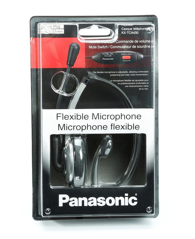 Casque téléphonique à microphone flexible de Panasonic, KX-TCA430