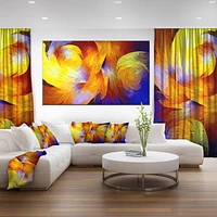 Designart Yellow Fractal Abstract Pattern Canvas Wall Art