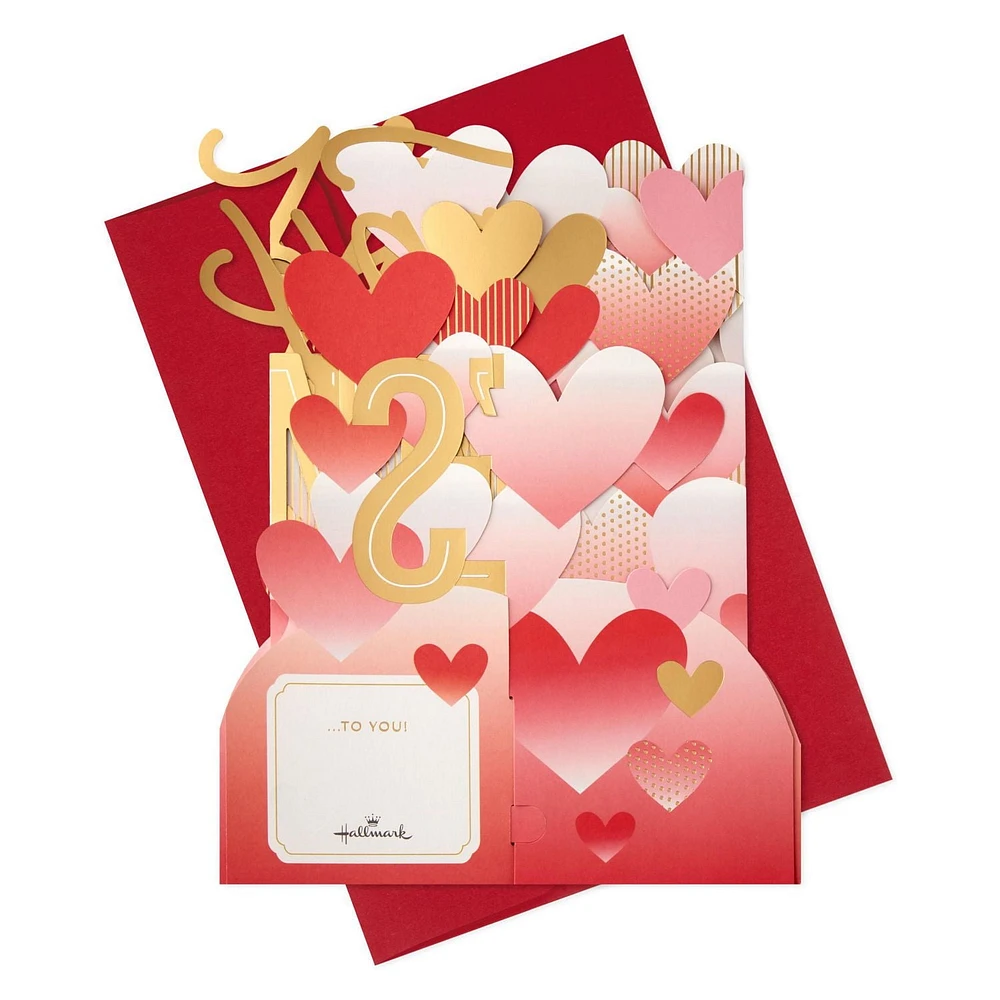 Hallmark Paper Wonder Jumbo 3D Pop-up Valentine's Day Card or Centerpiece (Happy Valentine's Day Hearts)