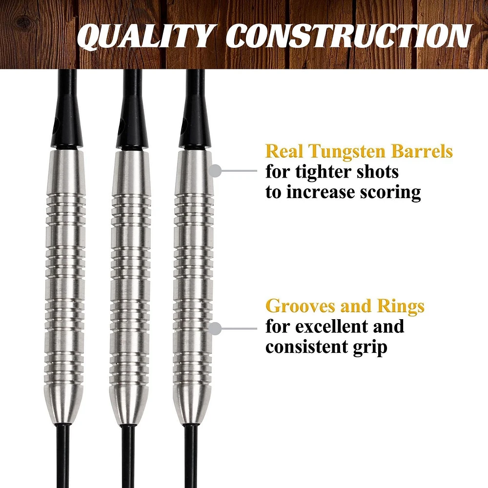 Cible de fléchettes Blade Premium sans agrafes avec fléchettes en tungstène par Barrington Billiards