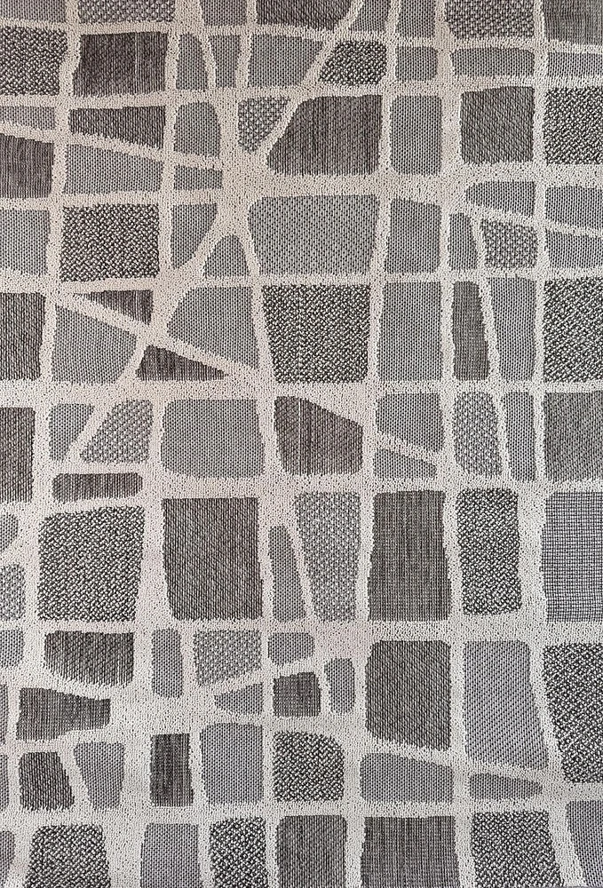 Tapis d'interieur exterieur abstrait Rug Branch Hogar, gris creme, moderne - Salon, chambre, salle a manger et cuisine