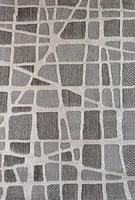 Tapis d'interieur exterieur abstrait Rug Branch Hogar, gris creme, moderne - Salon, chambre, salle a manger et cuisine