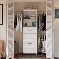 Systembuild Evolution Nevaeh Ridge 4 Drawer Closet Storage, White