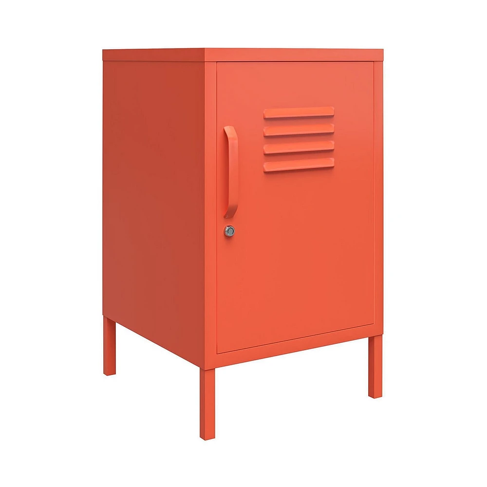 Novogratz Cache Metal Locker Style Living Room End Table, Yellow