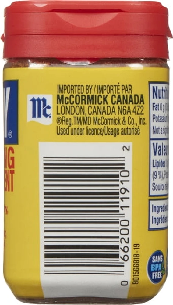 Old Bay, Seasoning for Seafood Poultry Salads Meats, Original Blend, Plastic Can 74 g