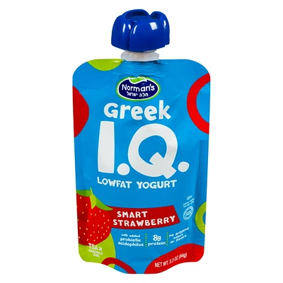 Yogourt grec normand faible en gras I.Q. fraise Yaourt grec