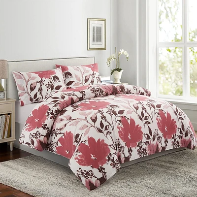 Literie toutes saisons Marina Decoration, housse de couette ultra douce et soyeuse, en rayonne de bambou richement imprimée, avec taies d'oreiller
