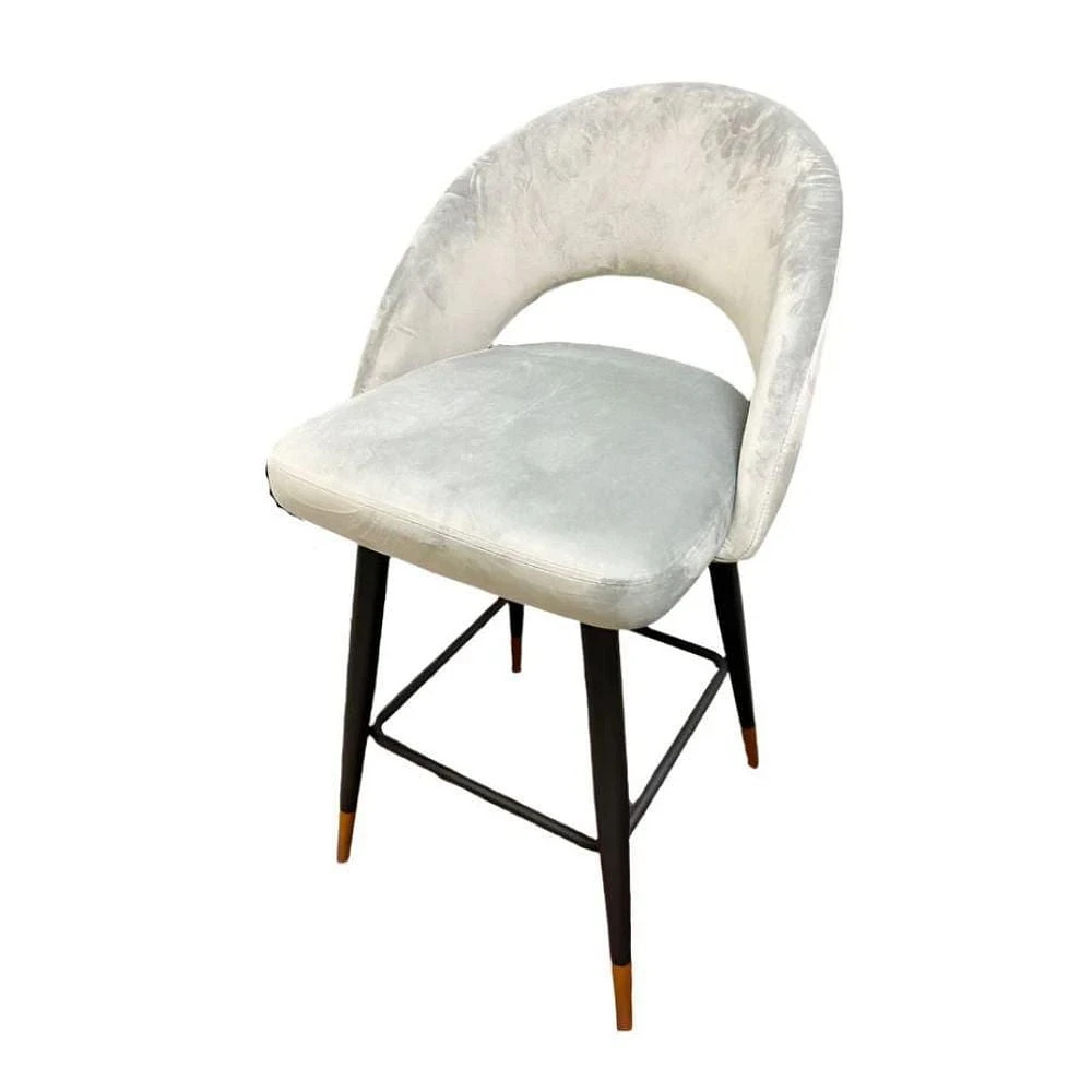 Tabouret de bar luxueux en velours Akira gris