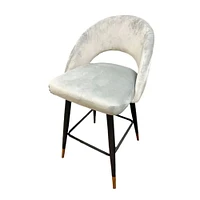 Tabouret de bar luxueux en velours Akira gris