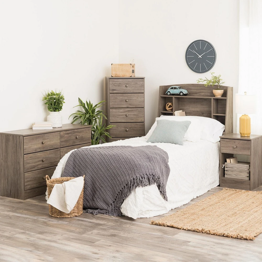 Prepac Astrid 6-Drawer Tall Chest, Drifted Gray