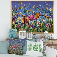 Designart Marguerites et fleurs sauvages dans le champ de jardin d'été I ART MURAL À CADRE FLOTT