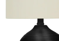 Monarch Specialties  Luminaire, 17"h, Lampe De Table, Noir Céramique, Teinte Ivoire / Crème, Transitionnel