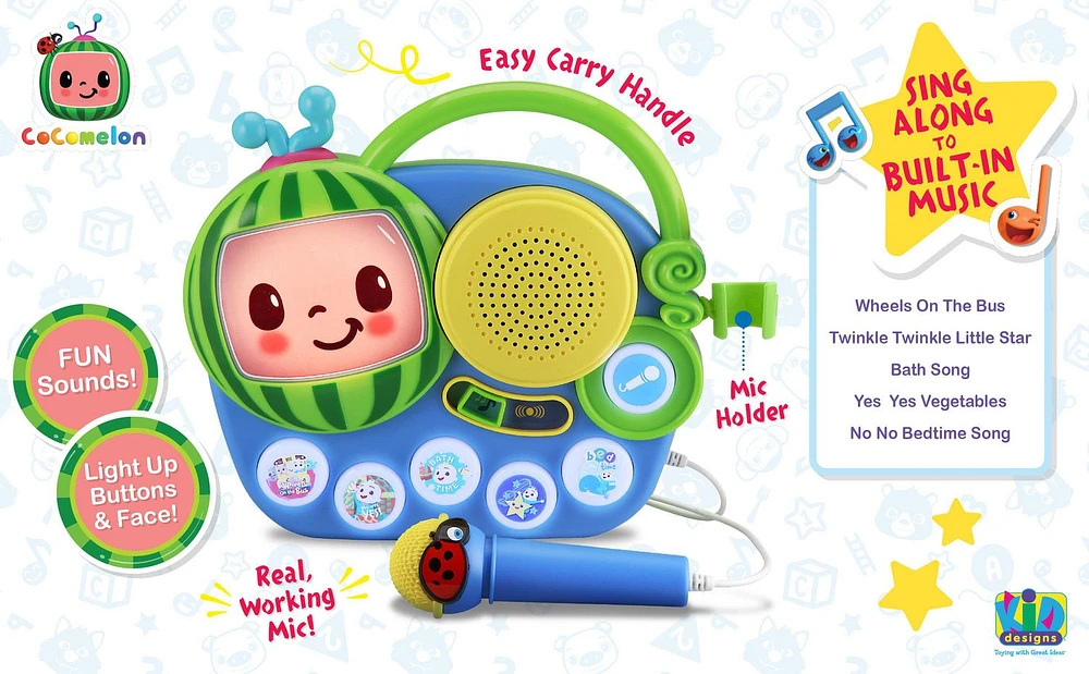 Cocomelon Sing-along Boombox with built in Music, Cocomelon Sing-along Boombox