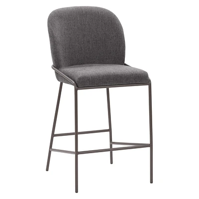 CorLiving Blakeley Tabouret de bar moderne rembourré à hauteur de comptoir avec pieds en métal – Vendu à l'unité – Tabourets de bar de cuisine confortables, tabourets de comptoir de bar et chaises à h