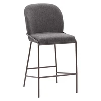 CorLiving Blakeley Tabouret de bar moderne rembourré à hauteur de comptoir avec pieds en métal – Vendu à l'unité – Tabourets de bar de cuisine confortables, tabourets de comptoir de bar et chaises à h