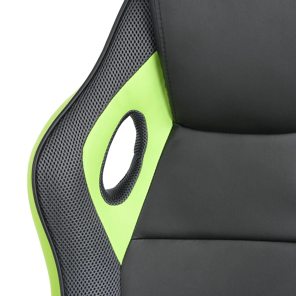 Homylin Chaise de jeu en similicuir avec dossier haut, pivotante, à roulettes, style racing, chaise de bureau exécutive, chaise de jeu vidéo réglable