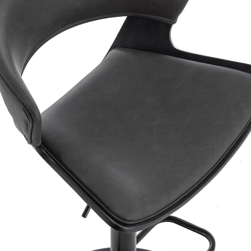 Tabouret contemporain pneumatique, charbon