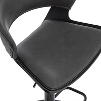 Tabouret contemporain pneumatique, charbon