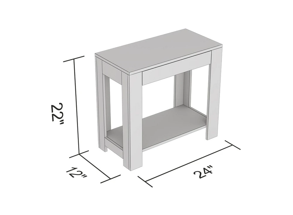 Safdie & Co. Accent Table Dark Grey With Drawer