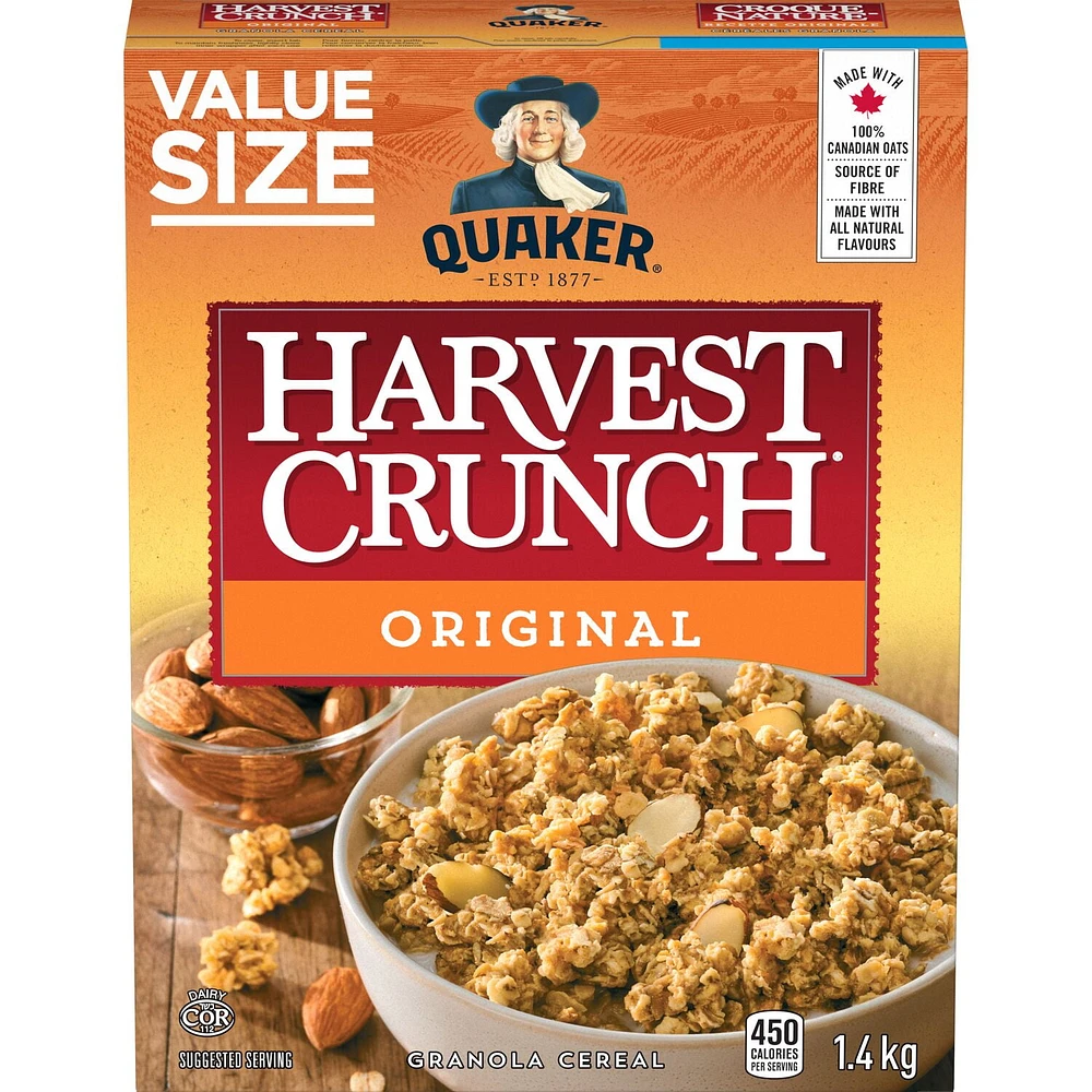 Quaker Harvest Crunch Original Granola Cereal, 1.4kg