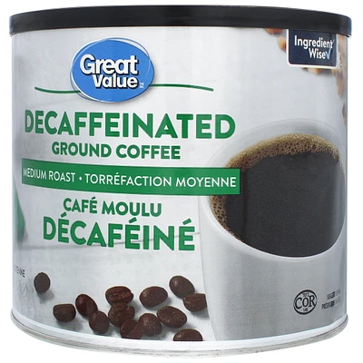 Café moulu décaféiné Great Value