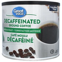 Café moulu décaféiné Great Value
