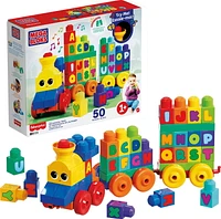 Le Train de l'Alphabet Mega Bloks - 50 Pieces Comprend 50 pièces, 1+ ans