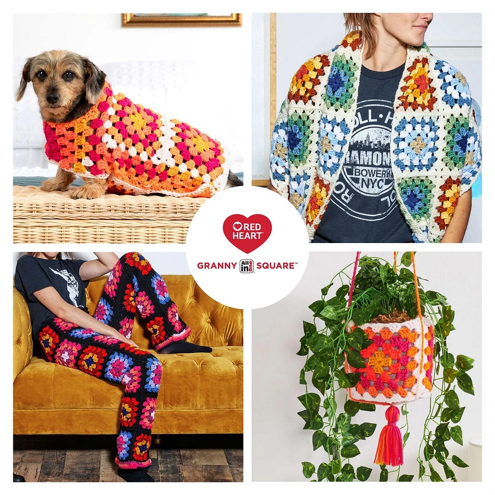 Red Heart All In One Granny Square Fil (250g/8.8oz) Red Heart Granny Square 250g