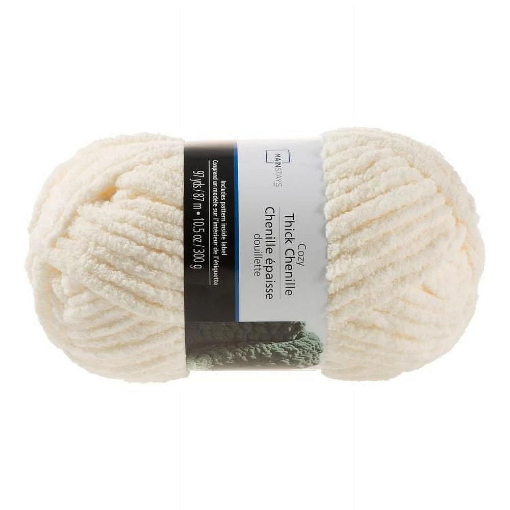Mainstays  thick chenille yarn  off white, Thick chenille yarn