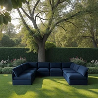 Ensemble de canapés modulaires Flexiform en forme de U de Patioflare, bleu