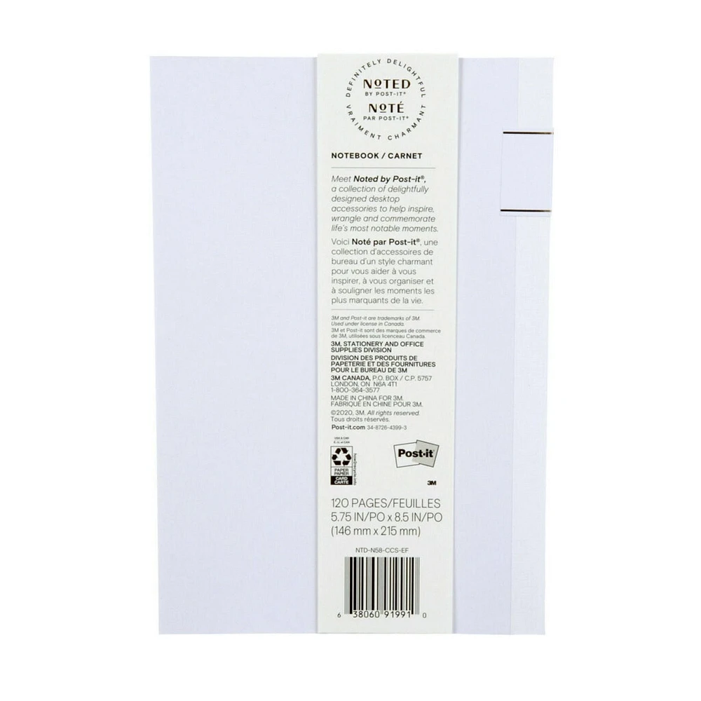 Carnet de notes, Noté par la marque Post-it®, spectre circulaire et couleurs froides, 5,75 x 8,5 po, 120 pages Carnet de notes NTD-N58-CCS-EF