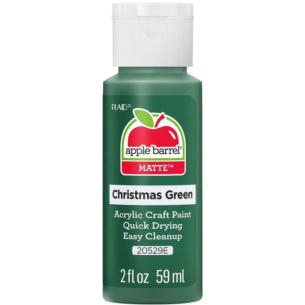 Apple Barrel Multi-Surface Satin Acrylic Paint, 2 oz., Christmas Green, 2 oz Matte Acrylic Paint